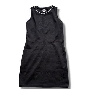 Bongo Black Sleeveless Bodycon Dress | Geometric Textured Mini Dress Size Medium